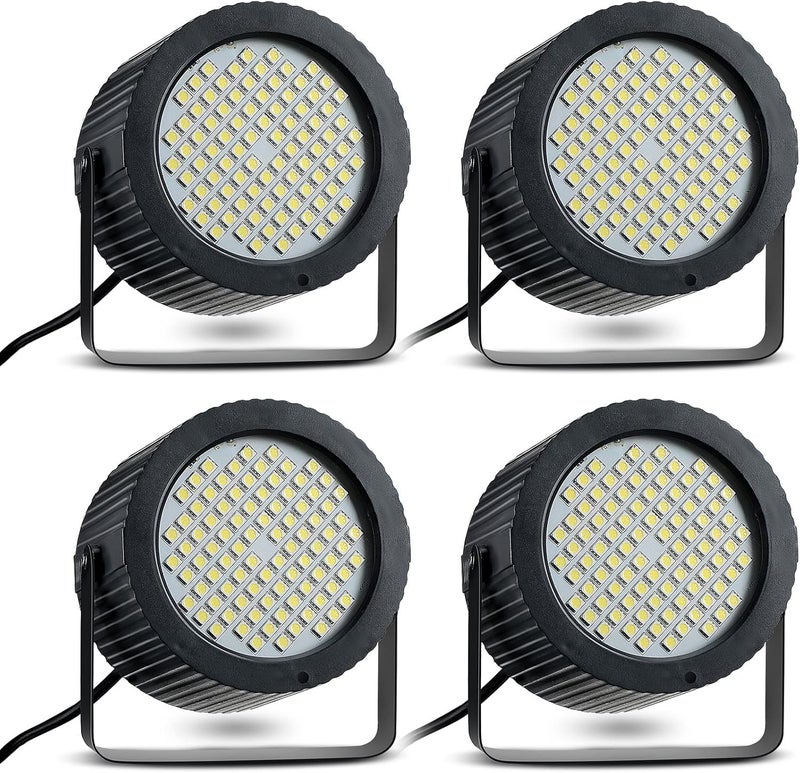 Funtery 4 Pcs Bright Halloween Strobe Light 88 LEDs Flash Party Lighting Sound and Speed Modes Flashing Stage Lights for Christmas Birthday Party Room Dance DJ Bar Karaoke Show Wedding(White) - Image 1